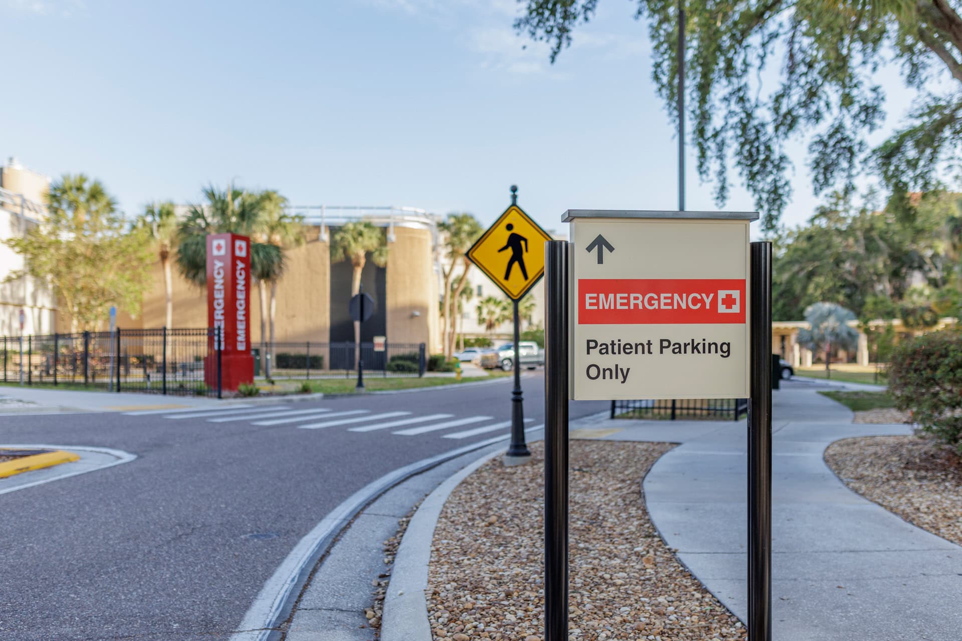 Exterior Emergency Directional Sign at VA Bay Pines