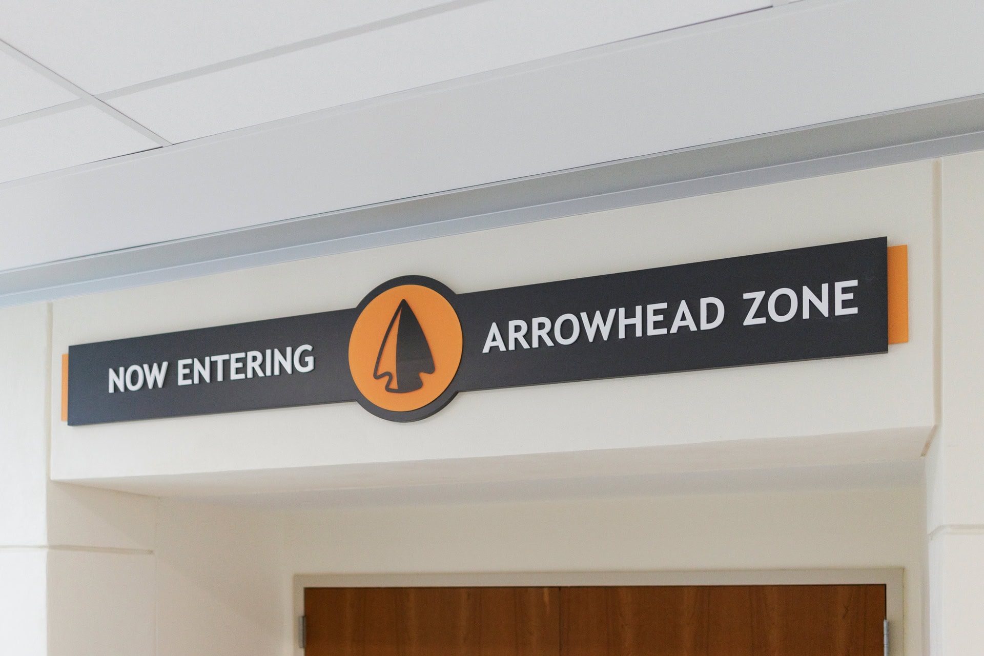 Single Post and Panel Pedestrian Sign at VA Bay Pines