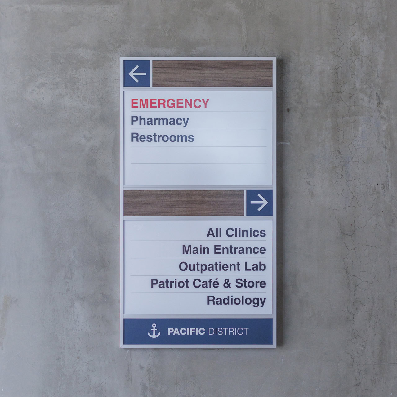 Wall-Mounted Building Identification Sign at VA Bay Pines
